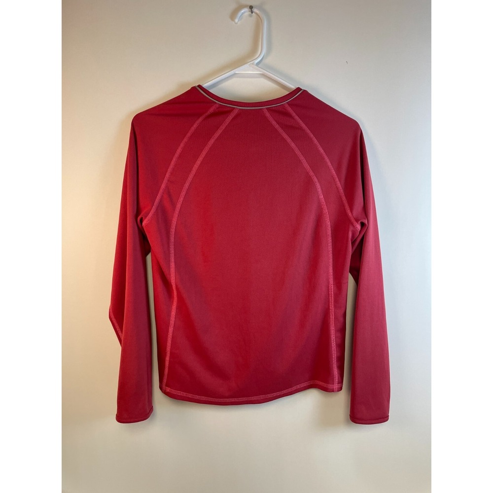L.L. Bean T-shirt Women's Size Medium Pink V-neck Long Sleeve Activewear Workout - Picture 2 of 9